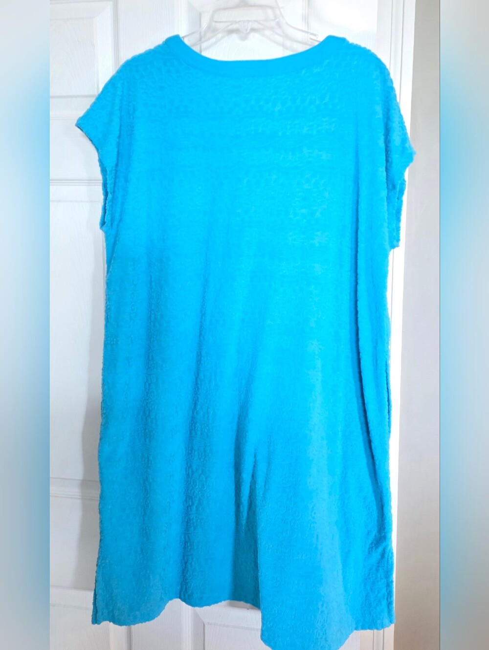 Stan Herman Turquoise Full Zip Terry Cloth Robe Cover-Up Large - Picture 3 of 10